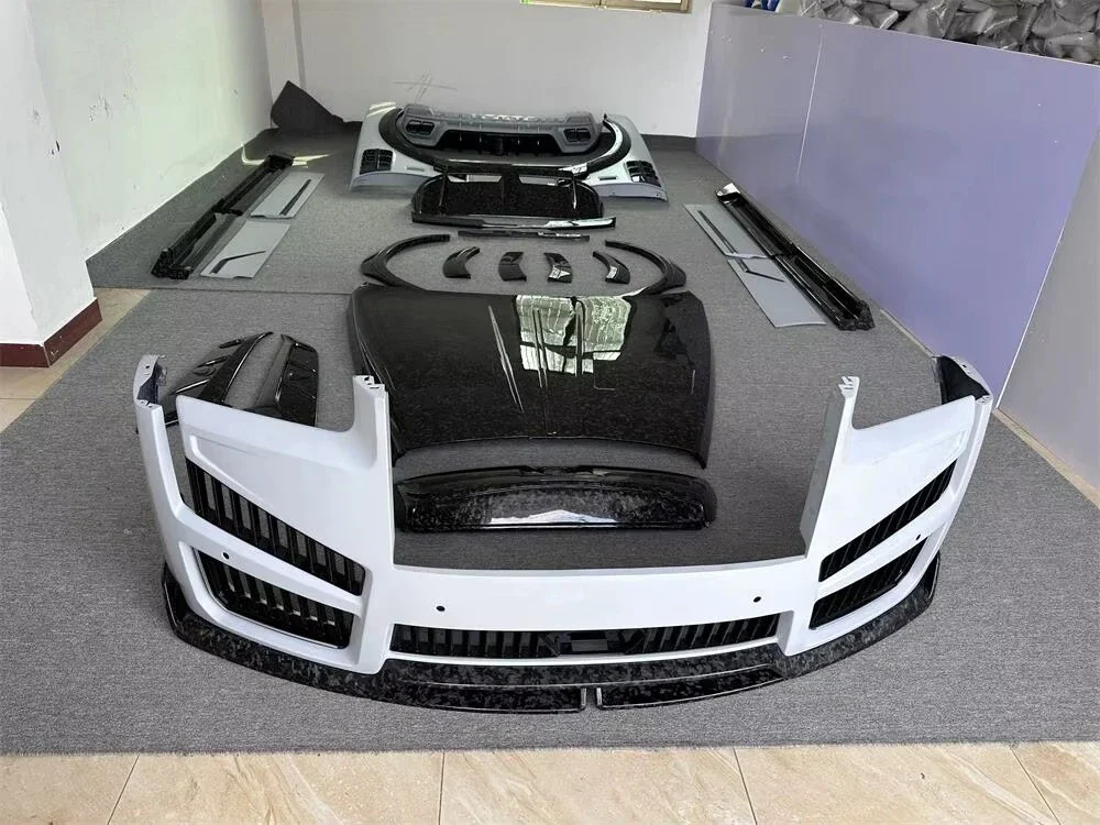 Custom-Fit Dry Forged Carbon Fiber Upgraded MS Style Body Kits for R-olls-Ro-yce Cullinan Bumper Front Lip Side Skirt Body Kit