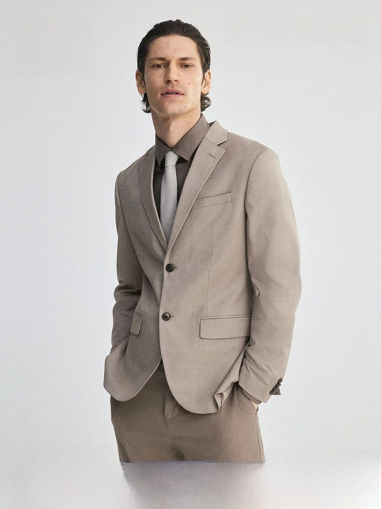 

H&M Standard Fit Single-Button Suit Jacket Long Sleeve Youthful Energy Style Double Slit Back Regular Thickness Autumn