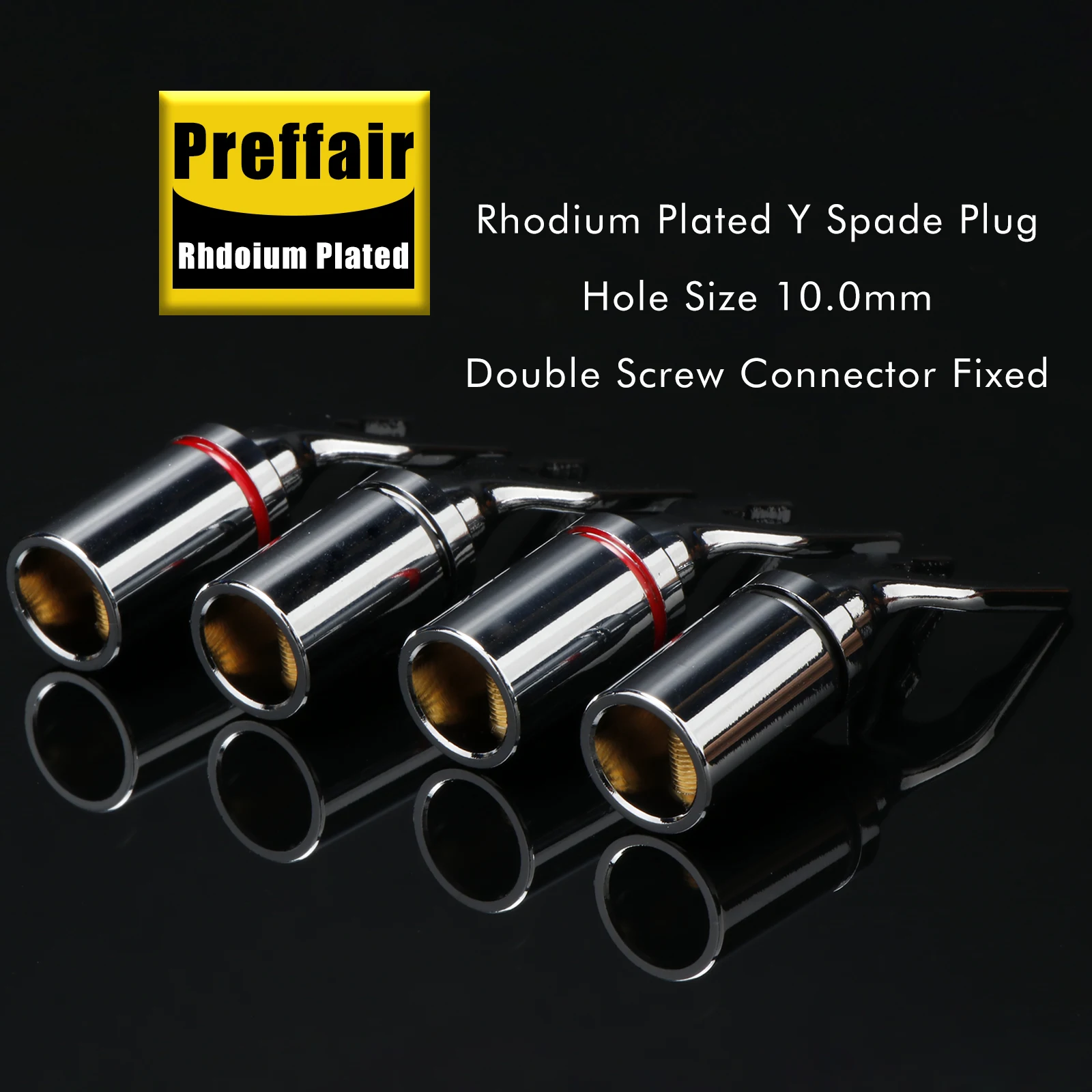 Bananenstecker Y-Verbinder aus reinem Rotkupfer, rhodium- oder goldplattiert, HIFI-Audio-Lautsprecher-Bananenstecker Y-Typ-Adapter – Detail 12