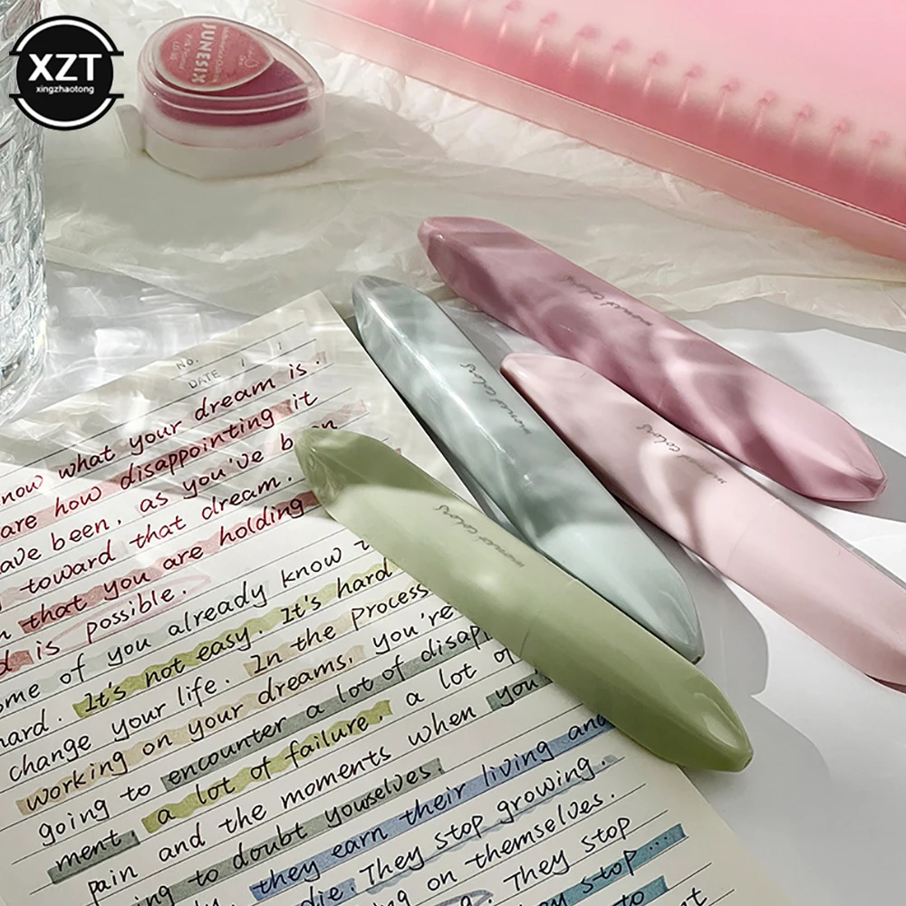 4PCS Monet Color Highlighter Pen Student Stationery Colorful Marker Highlighter Marker Tool Student Stationery Office Learning