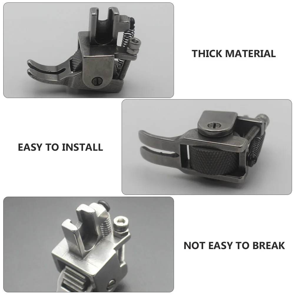 

Flat-Seaming Machine Roller Presser Foot Heavy Duty Iron Sewing Tool Suitable for Thick Materials Like Sewing Machine