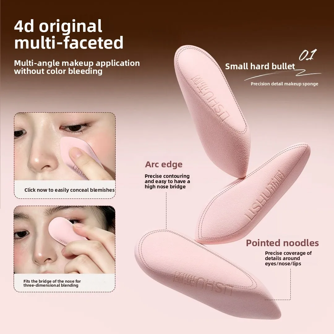 LISHU Lot de 2 éponges de maquillage 4D, applicateur de fond de teint humide et sec, outil cosmétique de précision pour le visage