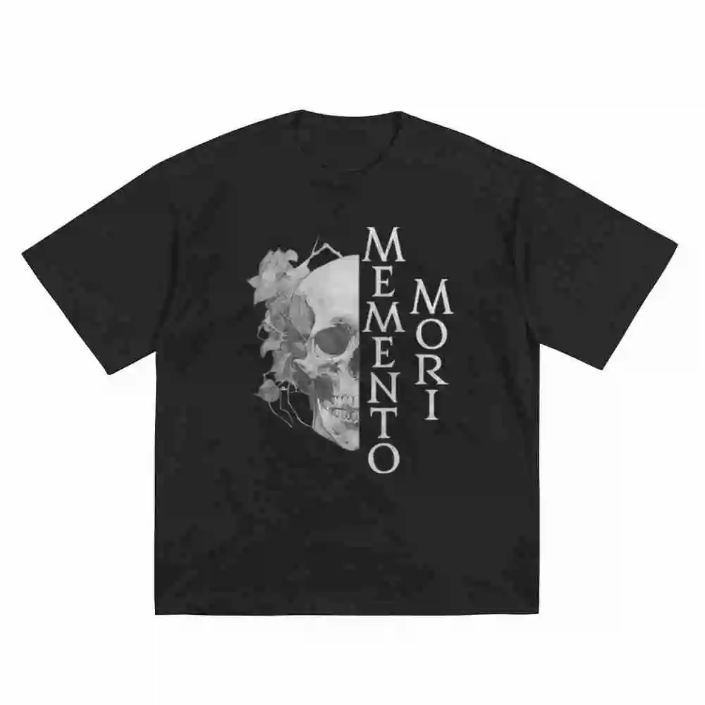 Memento Mori Momentum Latin Phrase Short Sleeve Tee 100% Cotton T-Shirt