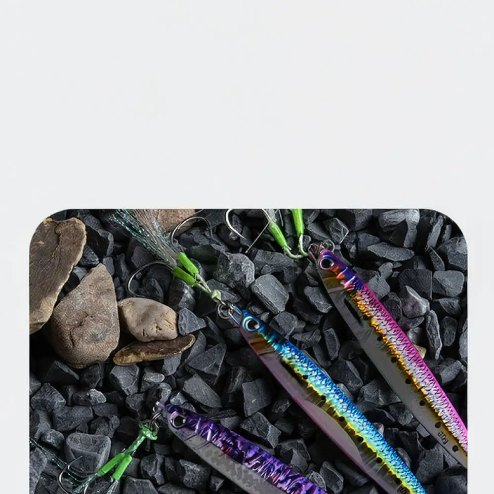 40g Metal Jig Lure Glow Sinking Wobbler Hard Bait For Mackerel Seabass Saltwater Boat Fishing Jigging Tackle