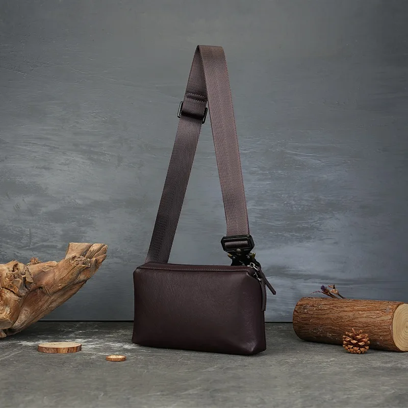 Vintage Mini Shoulder Bag for Women Genuine Leather Top Grain Leather Convertible Strap Zippered Closure Luxury Handbag