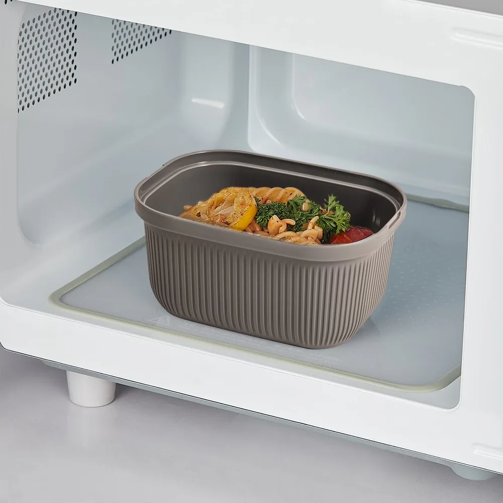 Rectangle Grey Bento Box Snack Container 19oz Plastic Food Storage Box for Lunch Meal Prep Portable - view 5