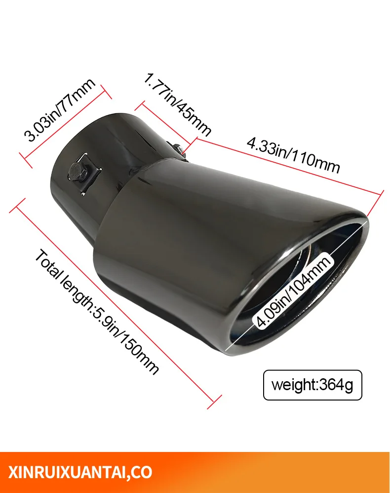 Universal Exhaust Sleeve Tailpipe - 77×150 mm For Buick Excelle Nissan Auto Modification Accessory Stainless Steel Durable Part