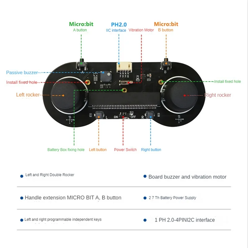 وحدة تحكم ألعاب قابلة للبرمجة TCES مايكرو: وحدة عصا التحكم عن بعد اللاسلكية بت مع وحدة Microbit V2