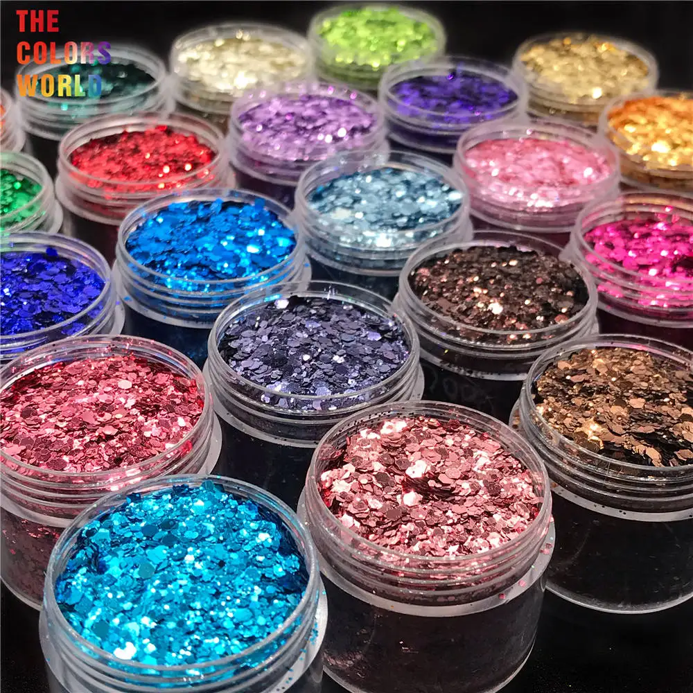 TCT-194 Hexagon Shape Metallic Regular Color Nail Glitter For Nail Art DIY Decoration Body Art Makeup FacePainting Manual DIY