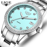 Reloj LIGE 2025 de lujo para mujer, reloj luminoso de acero inoxidable, reloj de moda resistente al agua para mujer, reloj de pulsera de cuarzo, reloj para mujer