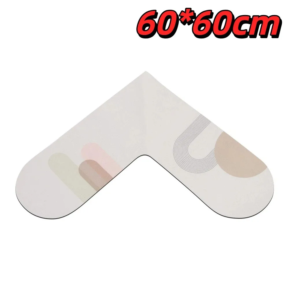60*60cm Kitchen Carpet Oil-Proof Water Absorbent Anti-Slip Floor Mat L-Shape Wipable Surface Waterproof Doormat Home Decoration