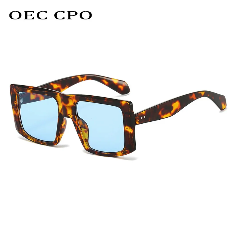 

OEC CPO New Retro Square Sunglasses Women Brand Designer Fashion Rivets Shades UV400 Sun Glasses Female Punk Eyewear