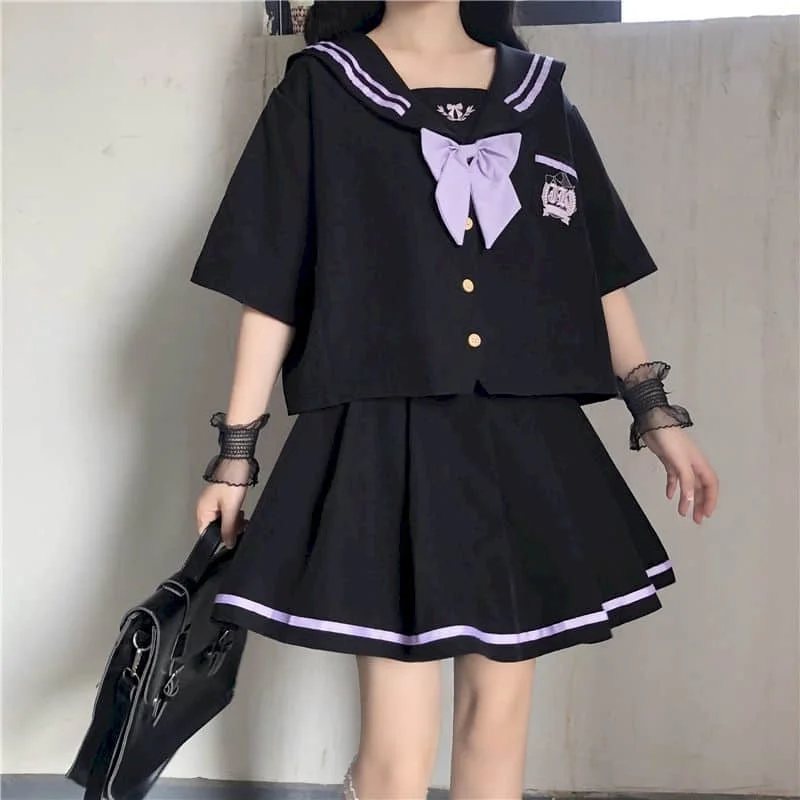 JK Uniform Summer Uniform Large Size Korean Style Student Suits Dress Women Shirts Pleated Skirts Preppy Style Skirts Set Women