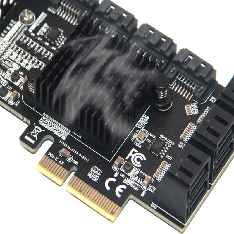 Imagem -04 - Chi um Mining Riser 10 Portas Pcie Sata Card Pci Express Sata Controlador Pcie para Sata3 Placa de Expansão Pci e x4 Sata 6gbps Asm1166