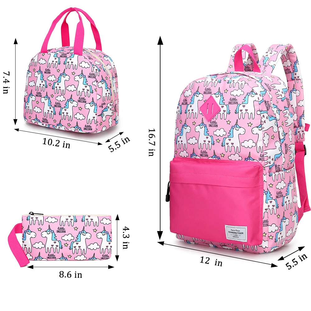 New three piece school bag Kids'meal bag pencil bag backpack