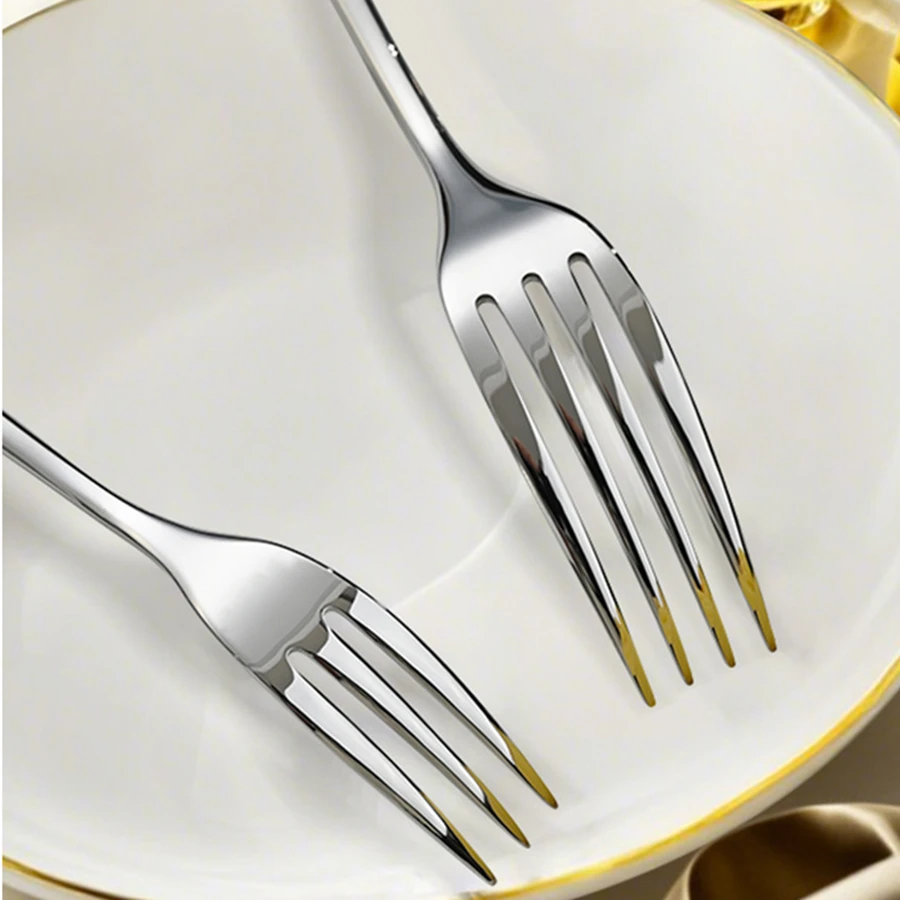 New Luxury Cutlery 18/10 stainless steel 304 Flatware Set For 6 Dinnerware Set Silver Drop Shipping