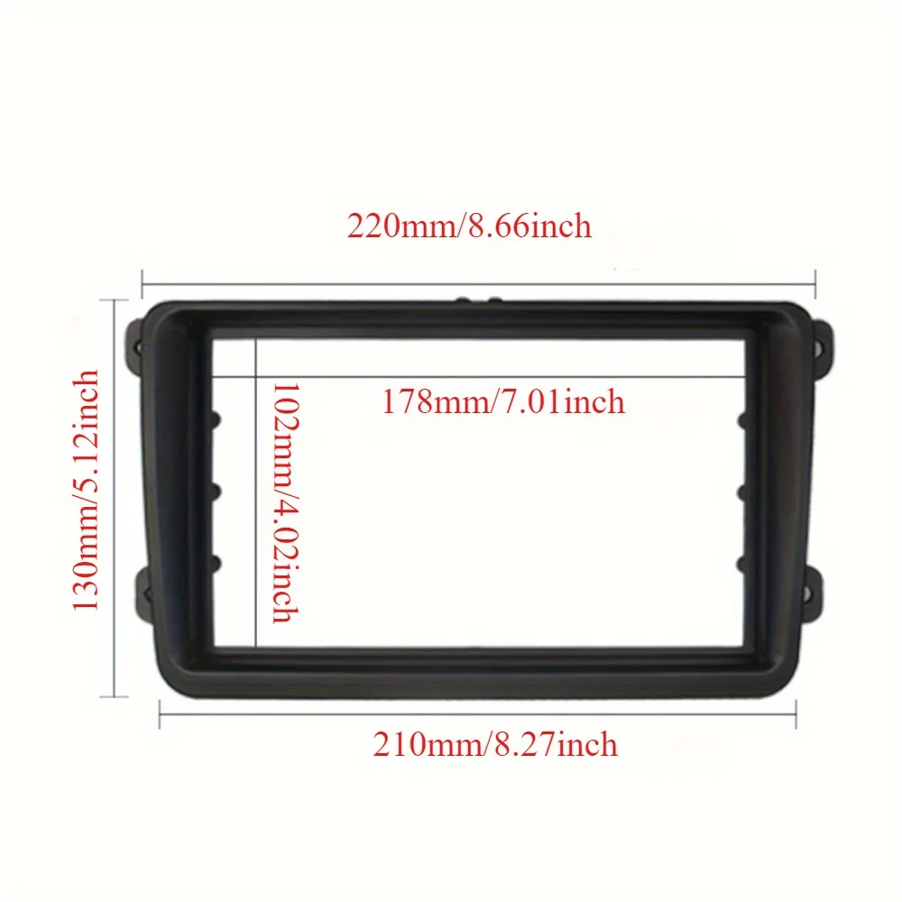 2 DIN Auto-Armaturenbrett-Einbaurahmen für VW, Skoda, Seat, kompatibel mit Caddy, Touran, Passat, Tiguan und mehr – Detail 3