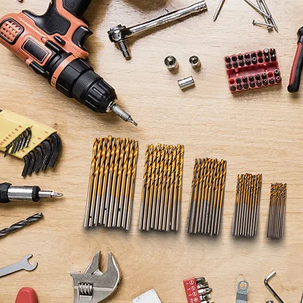 50/60pcs 1-3mm Twist-Drill Bit Set HSS Drill Sets Drill Accessories For Stainless Steel Metal Iron Woodworking Opener Tool