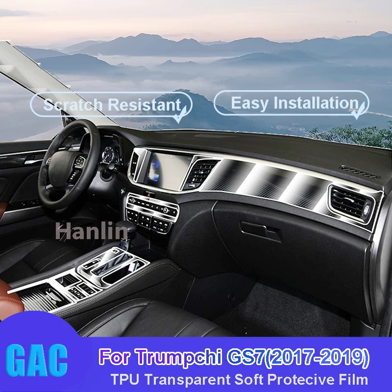 

For GAC Trumpchi GS7(2017-2019) Car Interior Center Console Transparent TPU Protective Anti-scratch Repair Film Car Sticker