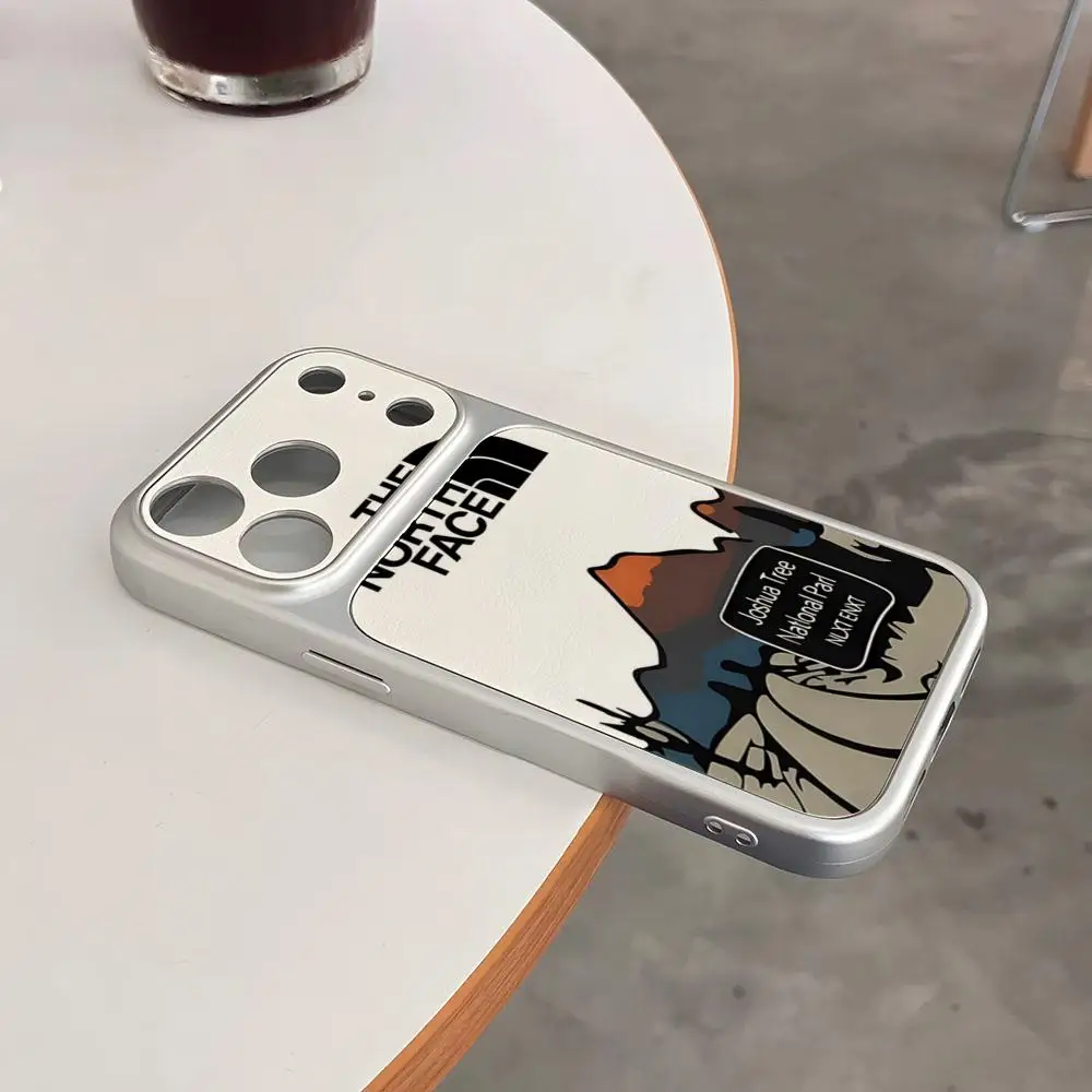 Funda para Teléfono TNF T-The North F-Face, Funda de Lujo con Textura de Piel de Cordero para iPhone 17 Air 16 15 14 Plus 13 12 11 Pro