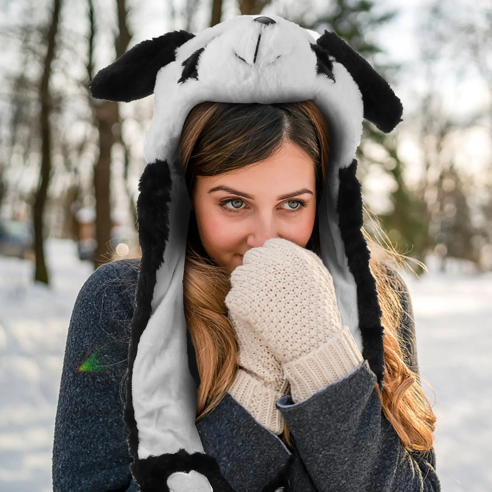 

1Pcs Cartoon Headgear Warm Skin-Friendly Costume Accessory Funny Moving Ears Party Performance Photo Prop Cartoon Headgear