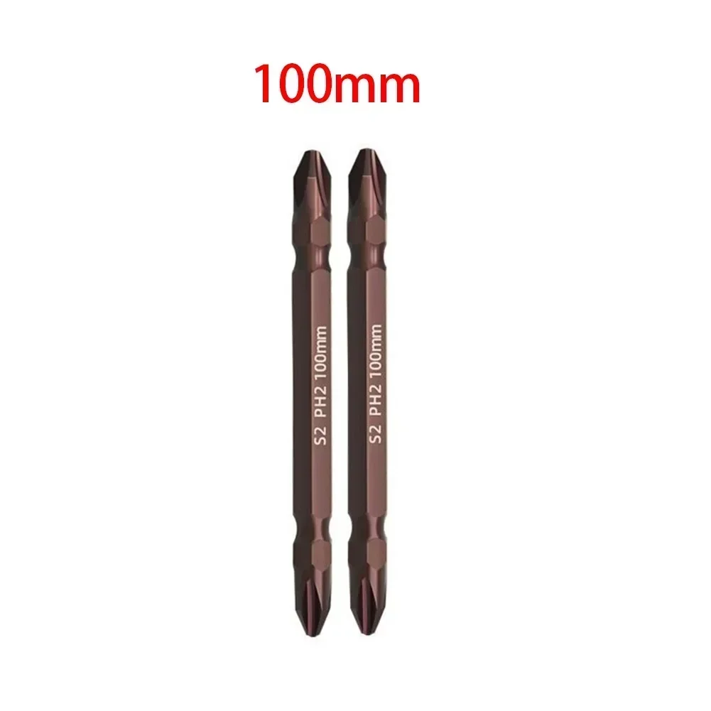 High Quality New Practical Screwdriver Bits Set Magnetic 2pcs 6.35mm Hex Shank 65mm 100mm 150mm Cross Double Head