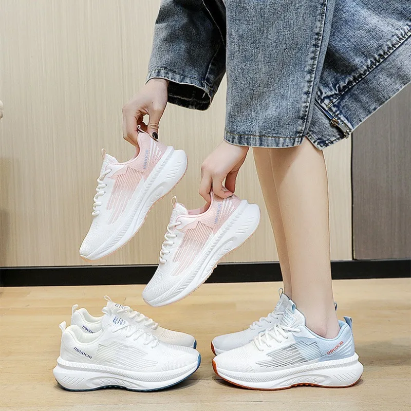 Fashion Women Running Sneakers Summer New Breathable Platform Casual Flat Shoes Tennis Shoe Trend Versatile Hot Sale Tenis Mujer