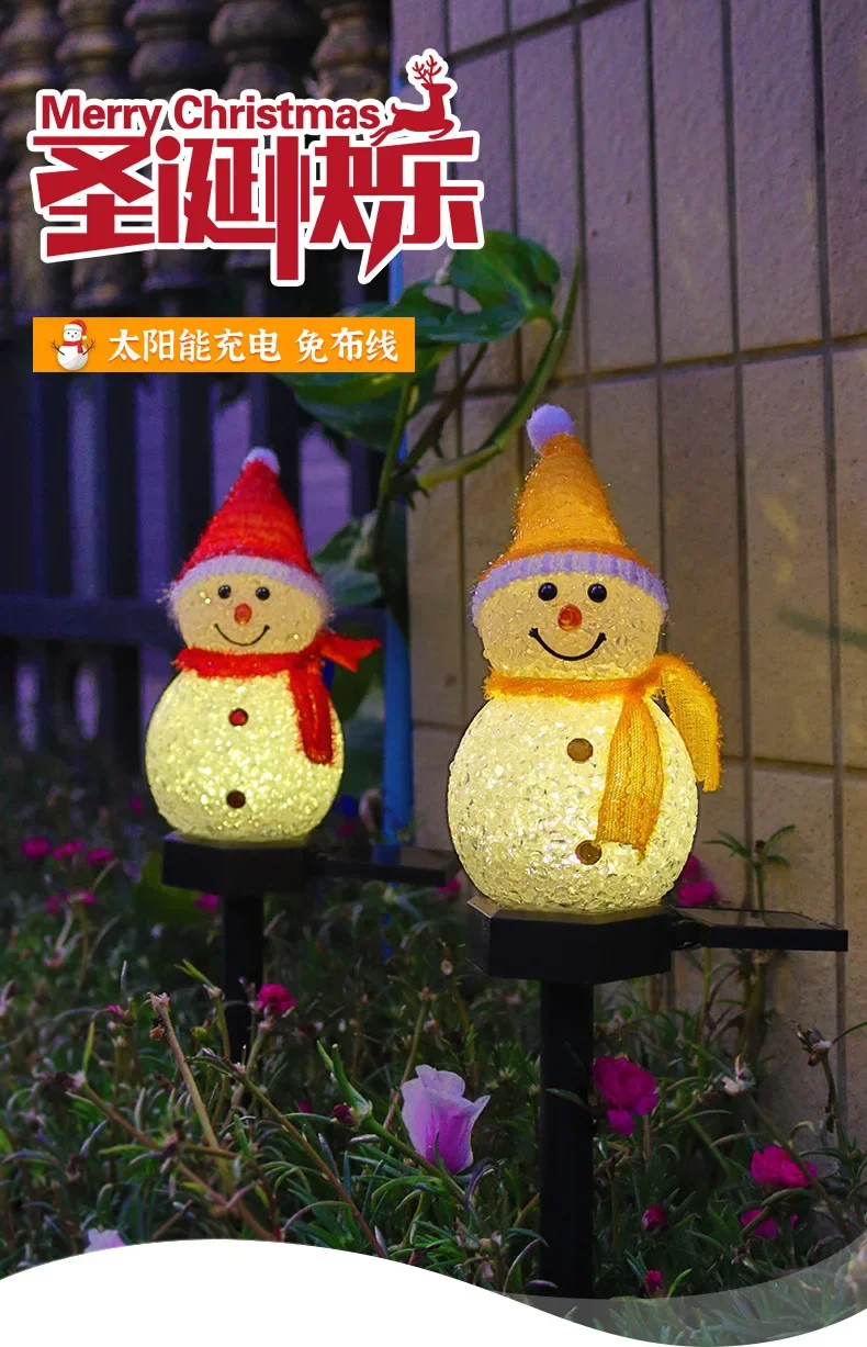 

Solar Christmas Garden Decoration Light Snowman Outdoor Garden Atmosphere Garden Landscape Light Lawn Floor Plug-in Light