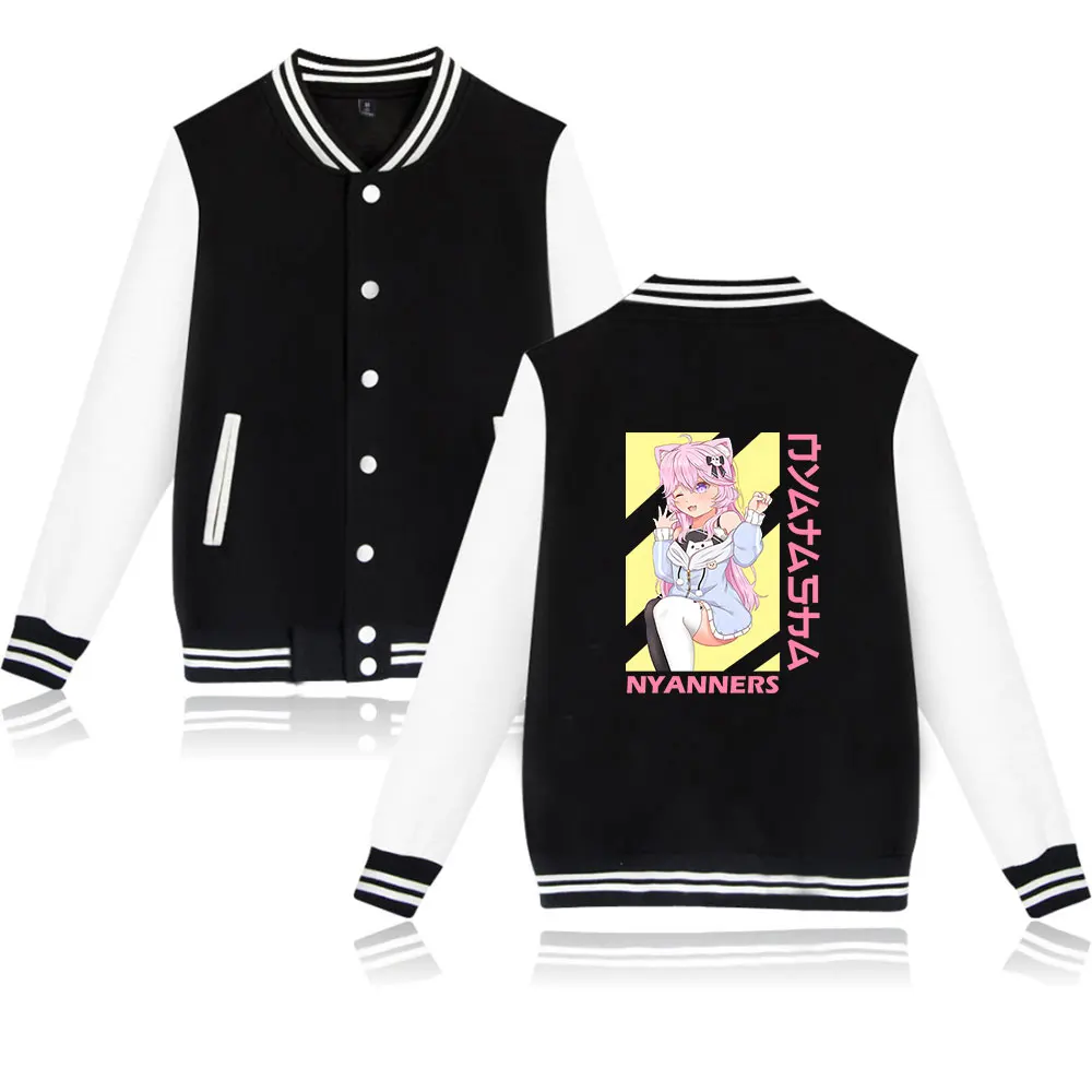 

Nyanners Merch Cartoon Jacket Women Men Long Sleeved Baseball Jacket Trend Casual Baseball Uniform