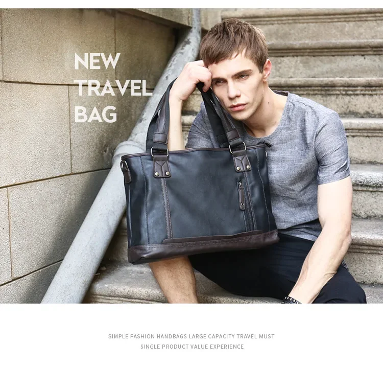 2024 NEW Brand Design Casual Men Briefcase Leather Business Bag Vintage Travel Men\'s Shoulder Messenger bag Computer Laptop bags