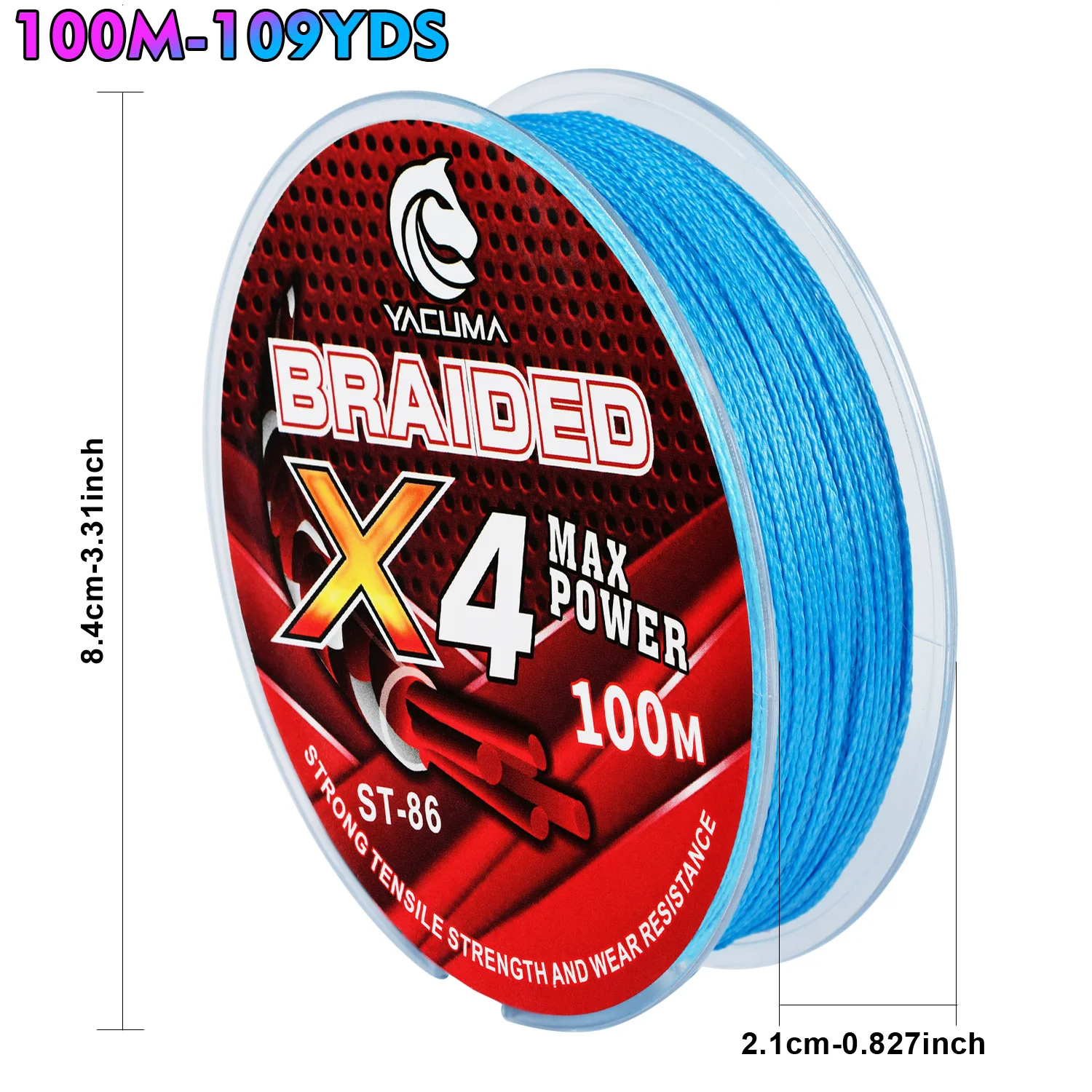 YACUMA 100M/109YDS X4 Braided - Freshwater Line 评论和价格