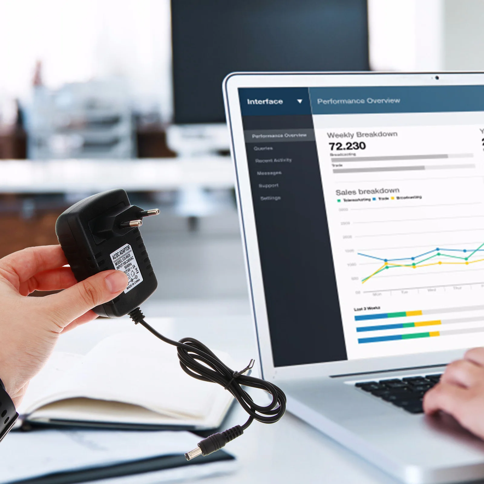 

6V 2A Power Adapter Black 5.5Mm X 2.1Mm Eu Plug 100-240V Input For Walkie Accessories Portable Use