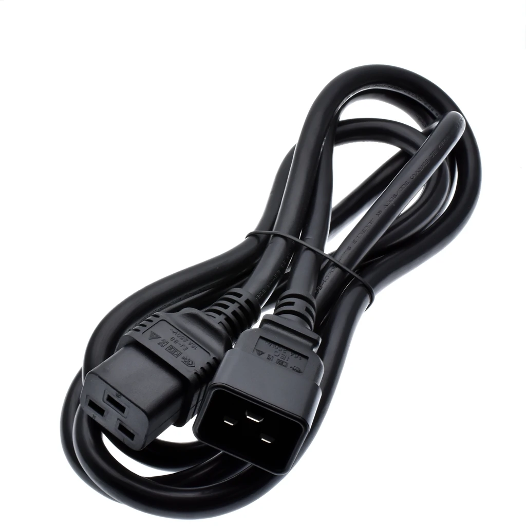 Heavy Duty UPS PDU AC Power Cord, IEC 320 C19 to C20 Host Server Engine Room 16A C19-C20 Power Extension Cable 3G2.5mm