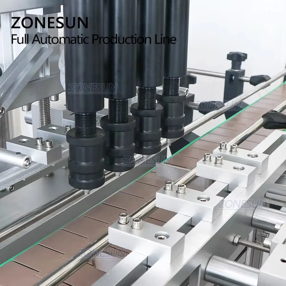 ZONESUN ZS-FAL180X1 Automatic Vacuum 4 Heads Perfume Spray Filling Crimping Capping and Labeling Machine