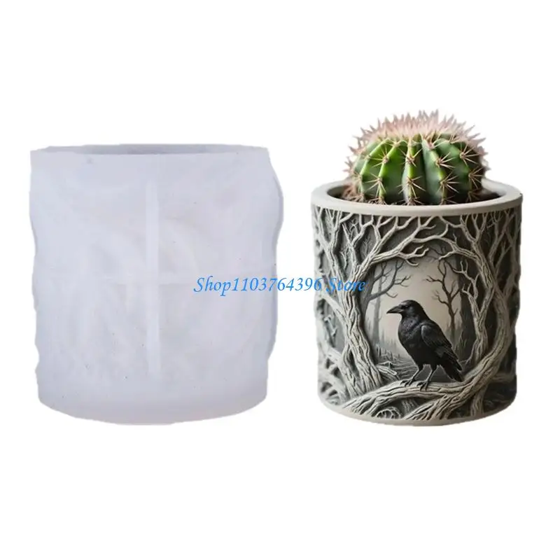 

Crow Pattern Silicone Molds for Crafting Resin Jewelry and Unique Planter