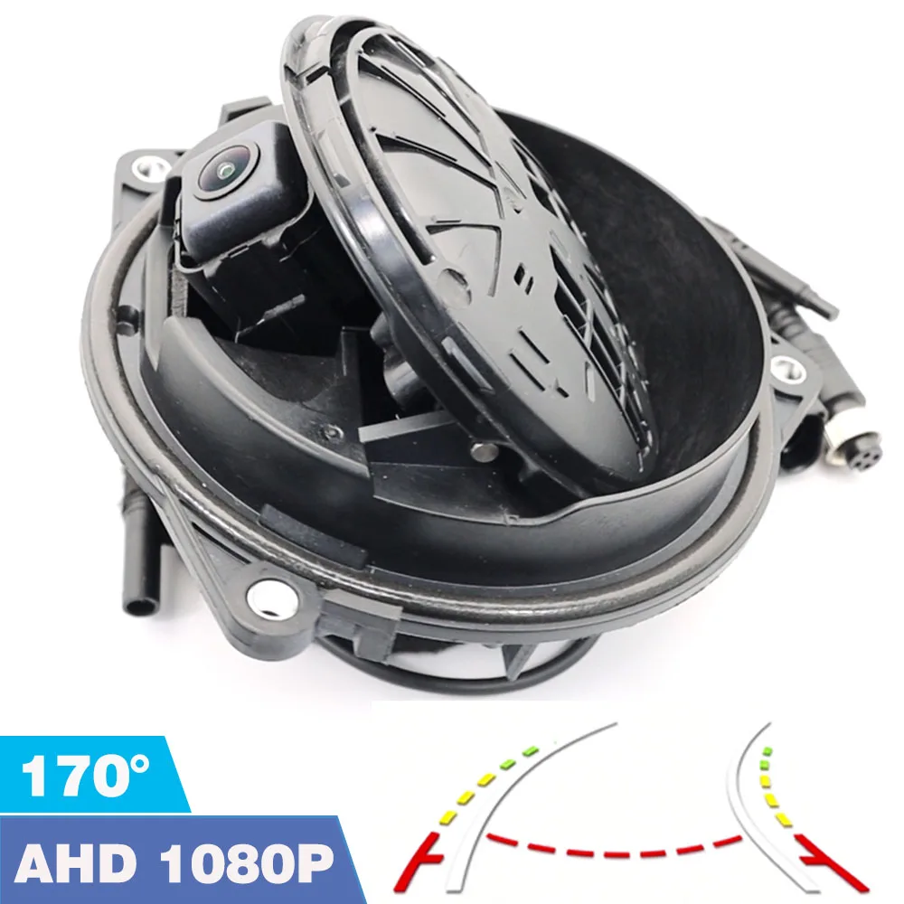 Rückfahrkamera mit Trajektorienanzeige für VW Polo 6R 6C Passat CC B6 B7 B8 Golf 6 7 8 GTI R MK6 MK7 EOS Klappbare Logo-Kamera