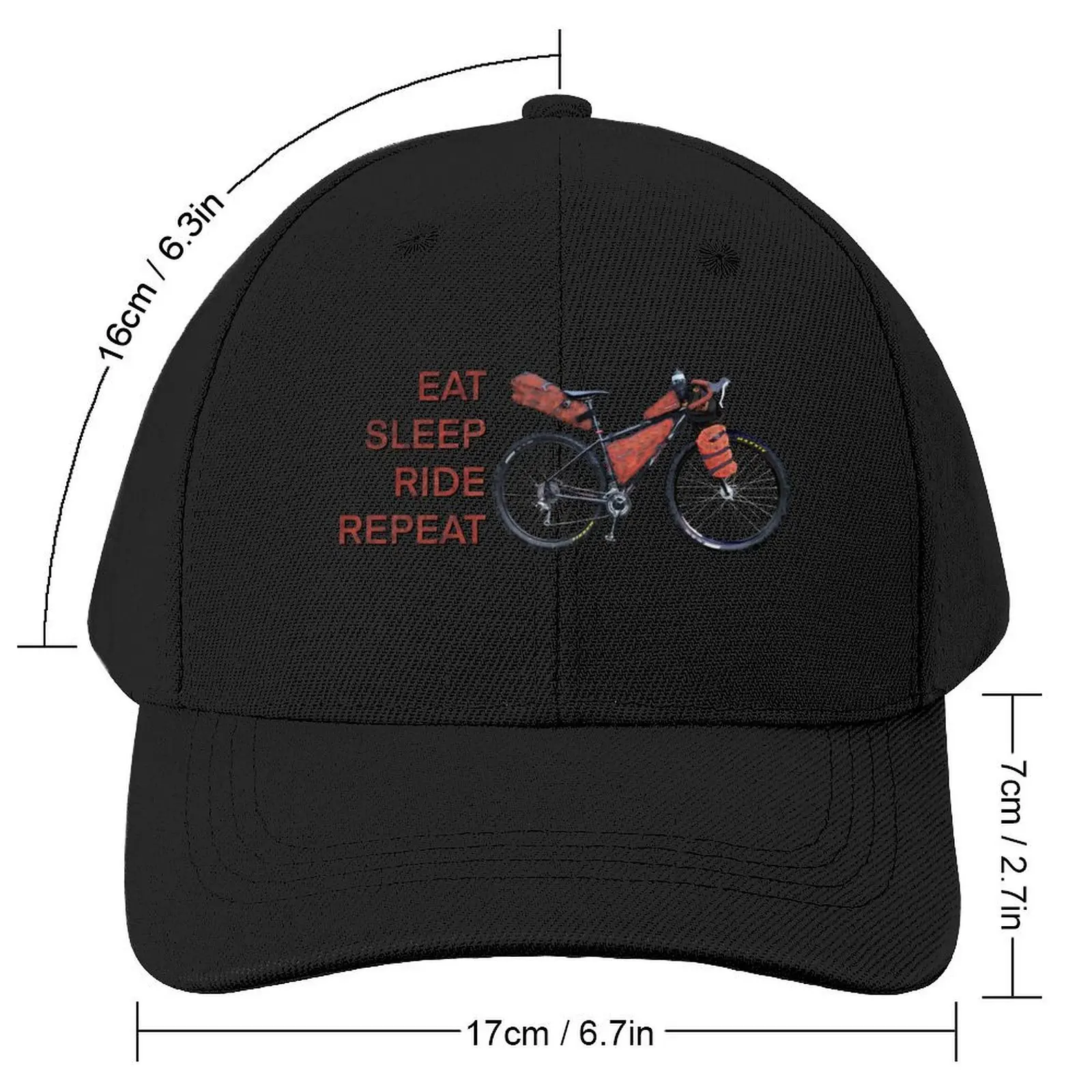 Bike Packing, eat, sleep, ride, repeat Baseball Cap Mountaineering |-F-| Fashion Beach Sun Hats For Women Men's