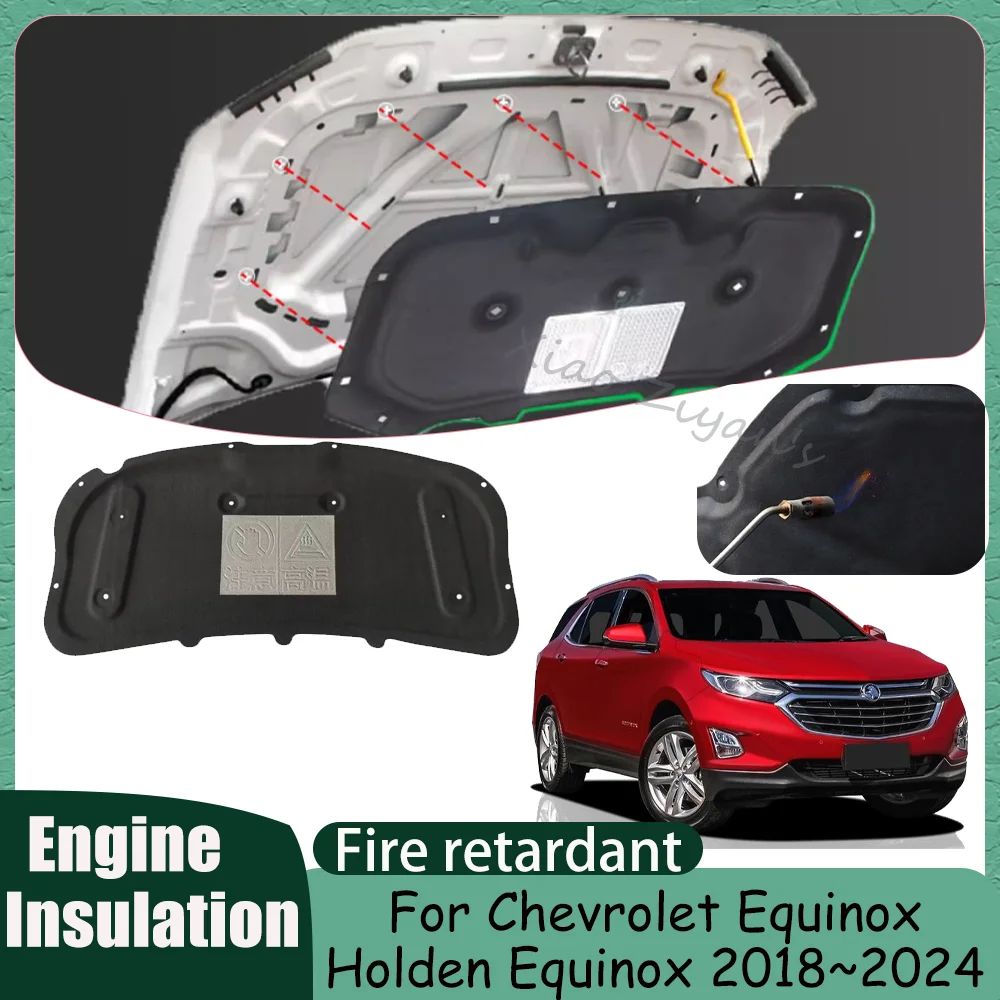For Chevrolet Equinox Holden Equinox MK3 2018~2024 2019 Car Engine Sound Heat Insulation Cotton Pad Soundproof Mats Accessories