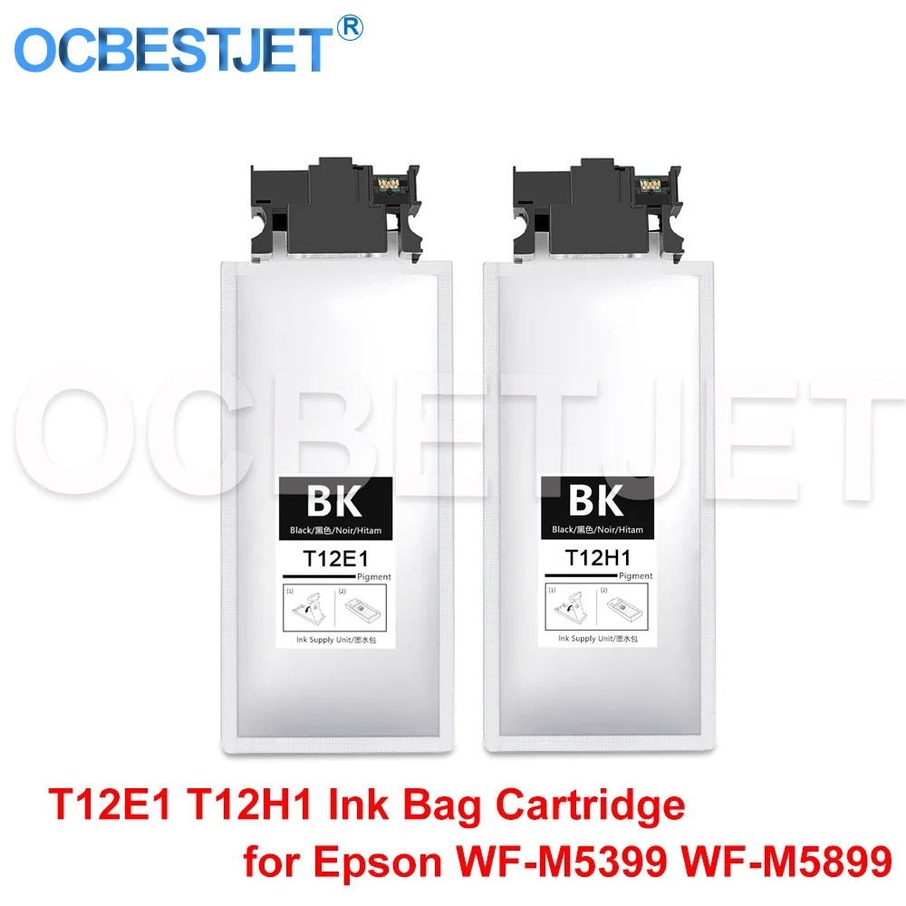 T12H1 T12E1 Ink Bag For Epson WorkForce Pro WF-M5399 WF-M5899 Printer Use For Europe Full with Pigment Ink