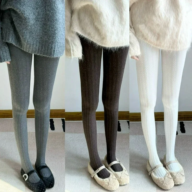 Autumn New Knitted Tights Women Sexy Jacquard Knitted Pantyhose Women Skinny Leggings 2026 Winter Basic Pantyhose Lolita Tight