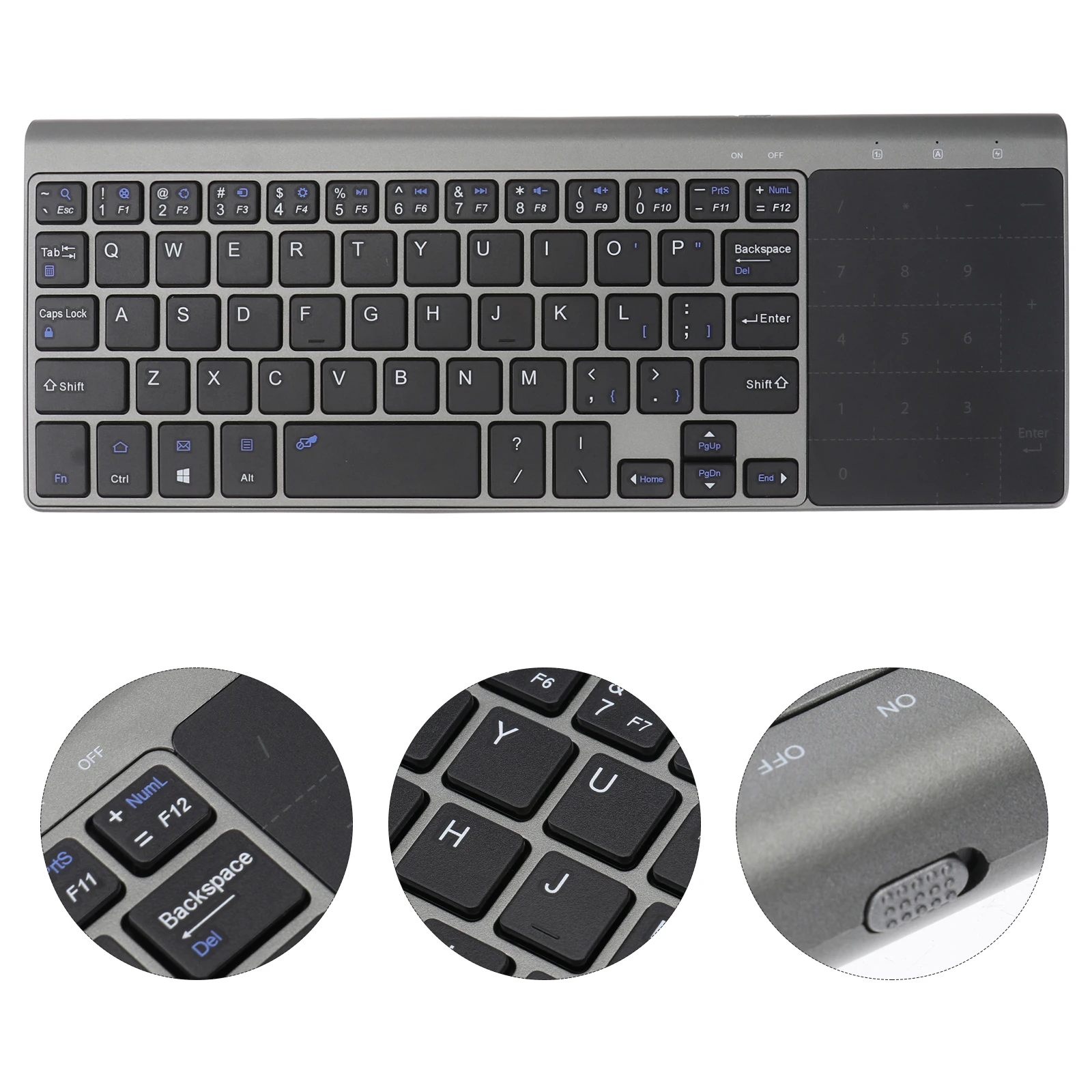 

Ultra-Thin Wireless Computer Keyboard 2.4Ghz Built-In Touchpad Number Pad Compact Portable Work Game Keyboard For Laptop Outdoor