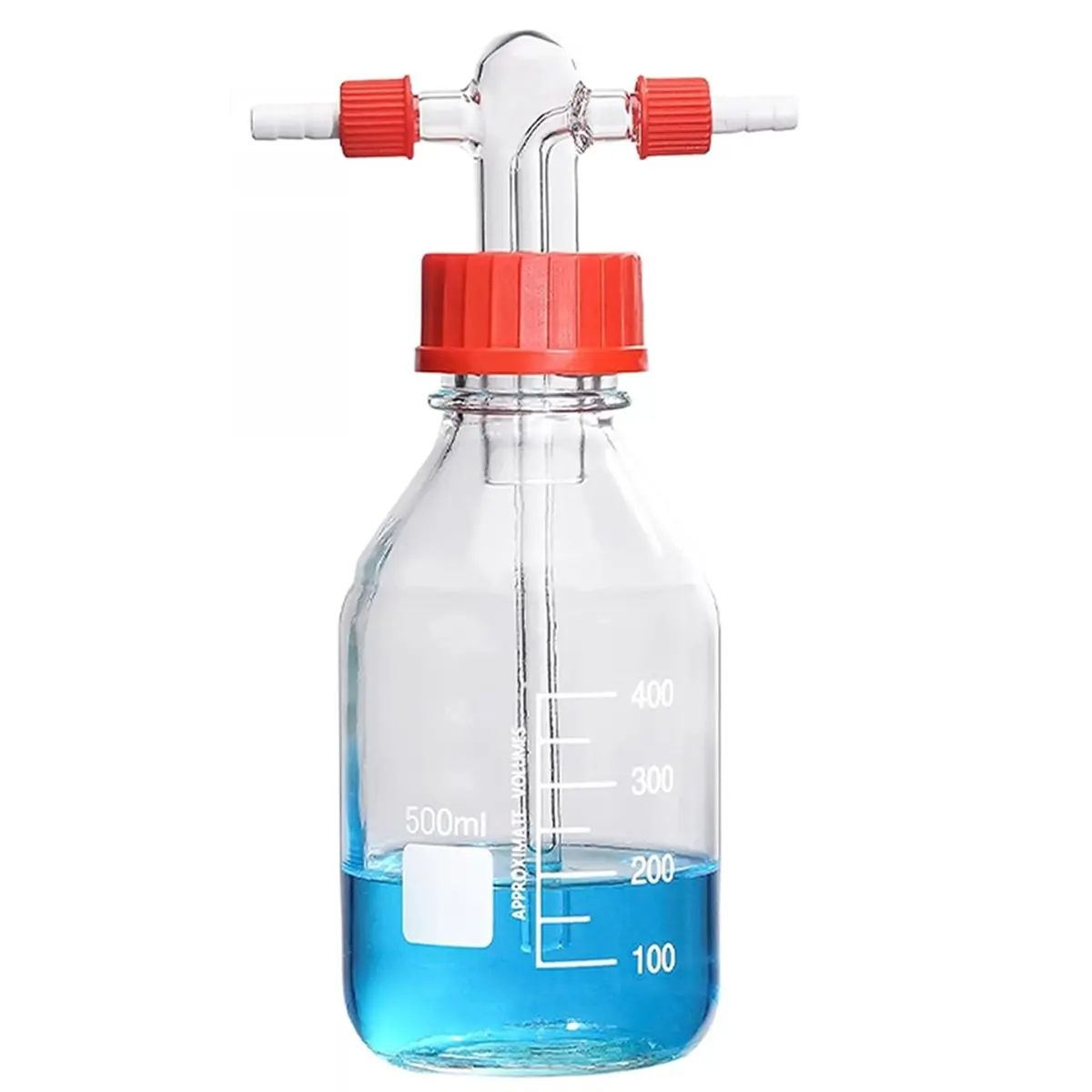 REST Screw Mouth Gas Washing Bottle GL45 High Borosilicate 500ml Glass Bottle Lab Washing Buffer PP Caps Sealed Bottle