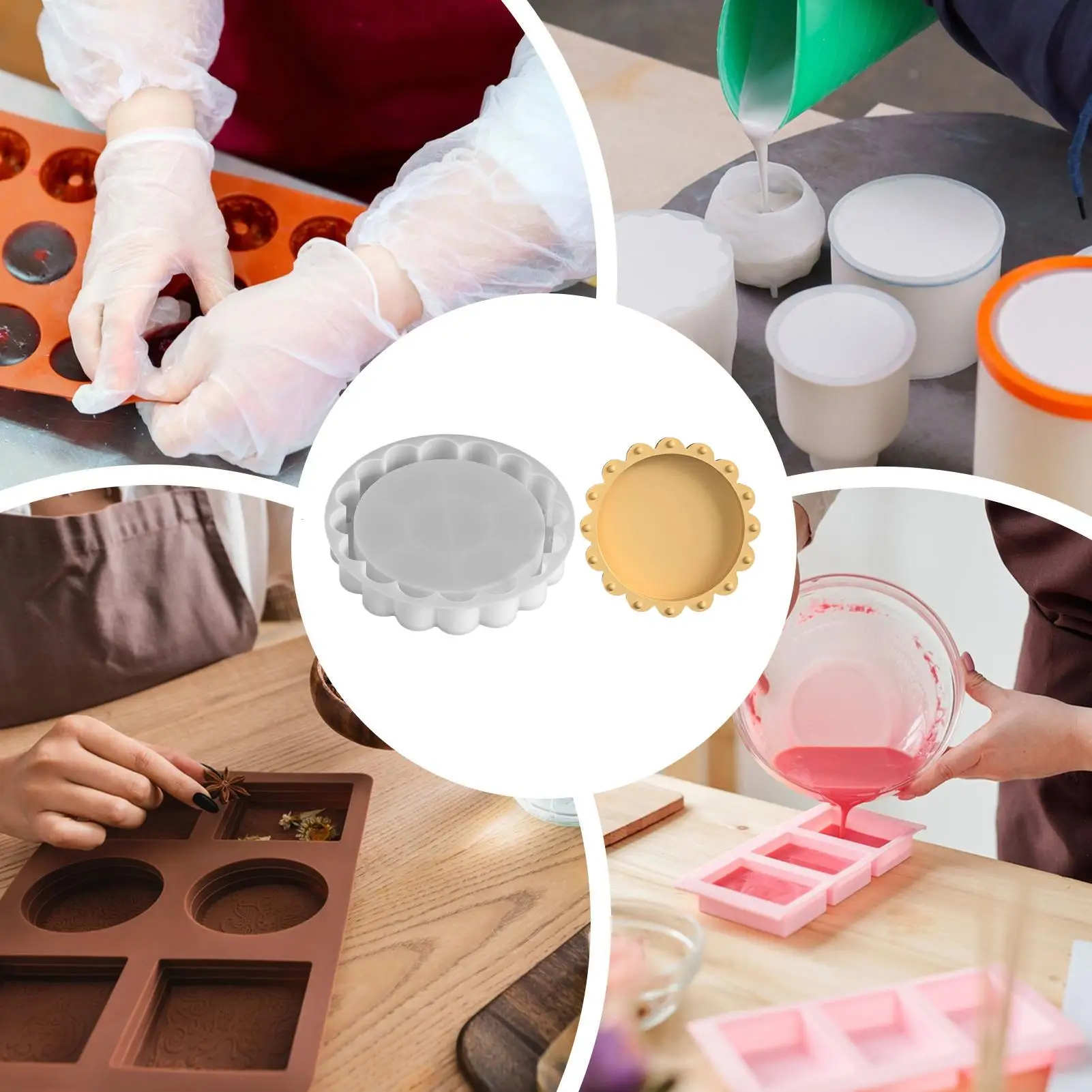 

Candle Mold Heat Resistant Smooth Tool Silicone Resin Mold For Friend Enthusiast Home Indoor Candle Soap Holiday Birthday