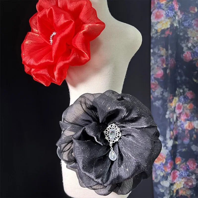 

15cm Shoulder Decor Patch Oversized Flowers Ideal for Performance Costume Brooches Bridal Wedding Dress Clothes DIY Decor