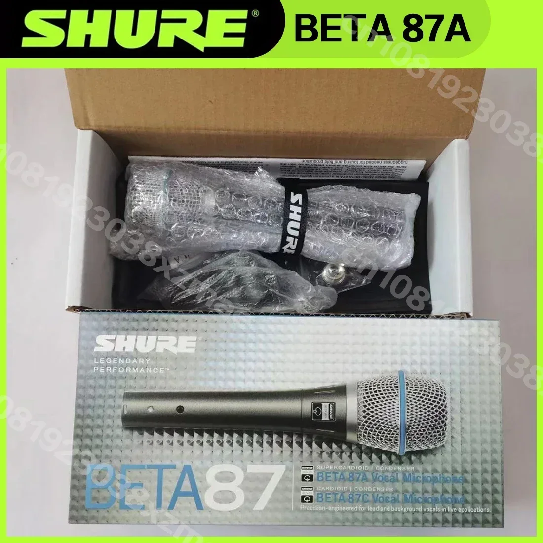 슈어 베타 87A 고품질 보컬 다이나믹 슈퍼 카디오이드 베타 87A 콘덴서 마이크 슈어 유선 보컬 마이크