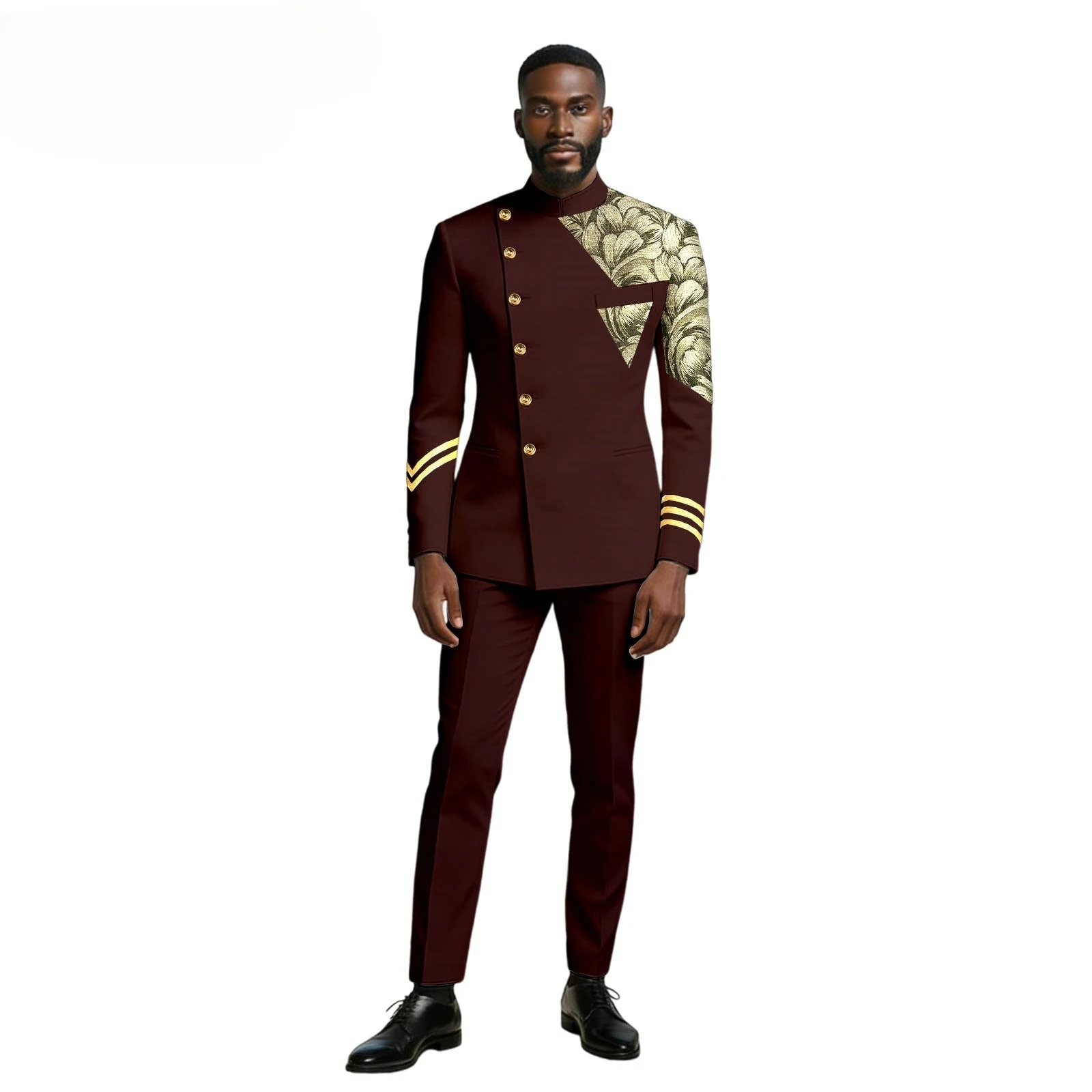 New Trendy African Ethnic Men's Casual Two-piece Set: Shirt + Pants. Men's Suit for Wedding. Men Clothing Clothes for Men view 4