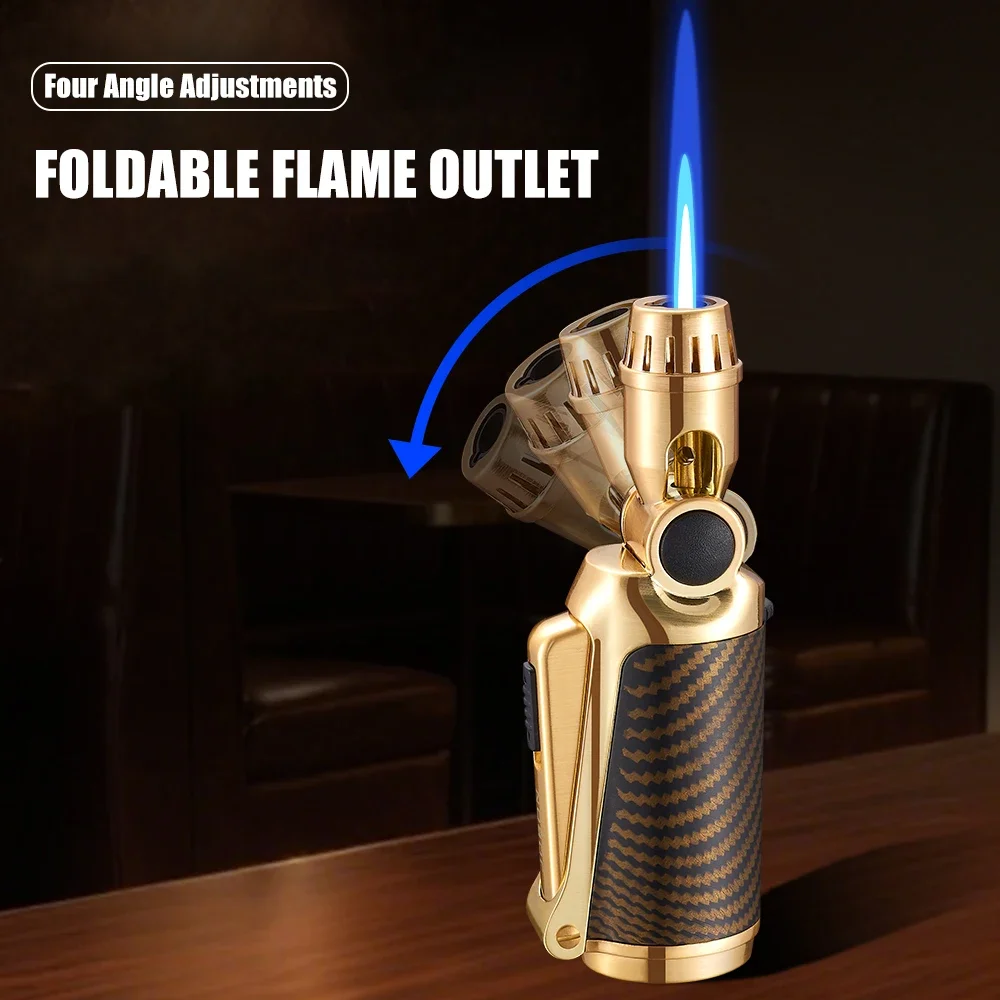 

JOBON Foldable Gun Lighter Safety Lock Design Continuous Ignition Transparent Gas Window Alloy Body Ignition Tools Torch Lighter