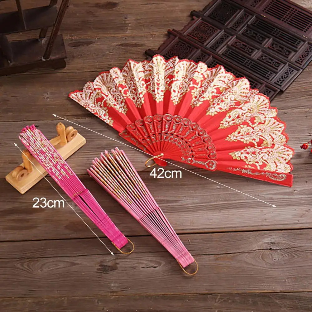 Hand Fan Burr-free Folding Fan Clear Pattern Decoration  Delicate Wedding Party Dancing Fan