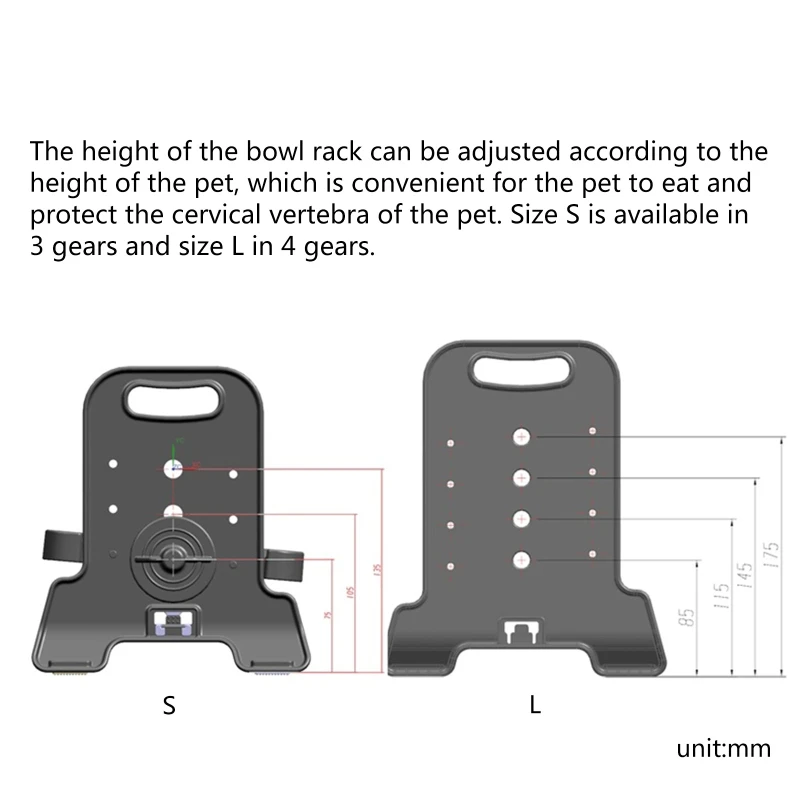 

Pet Puppy for Cat Kitten Food Water Container Adjustable Height Pet Feeding Dish Stainless Steel Elevated Foldable Pet B