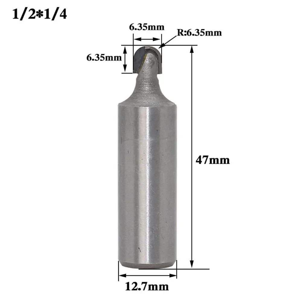 High precision Handdrail Router Bit Cutting Milling Cutter Silver Woodworking 1/2" 1/4" Shank Cemented Carbide